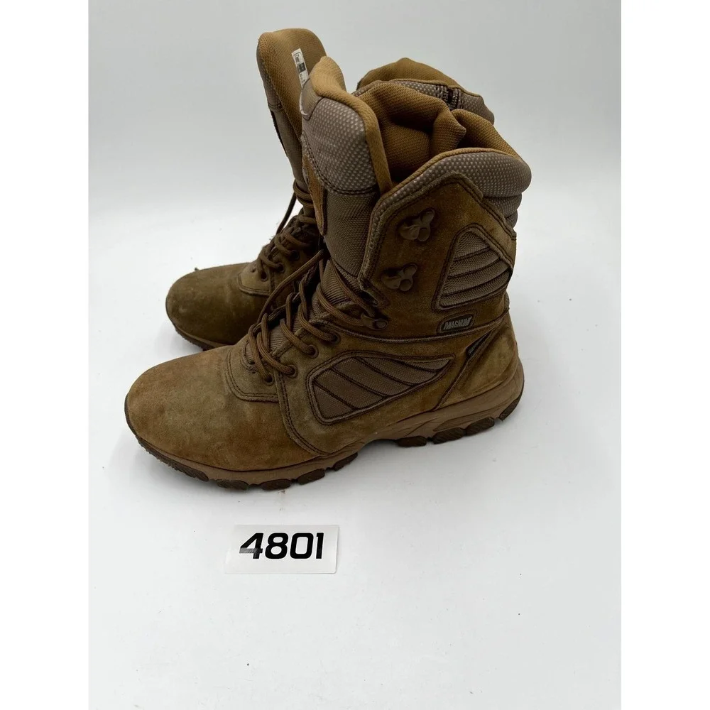 Magnum Response 8.0 7201 Mens 12D Boots Brown Leather Mid-Calf Work Safety Boots
